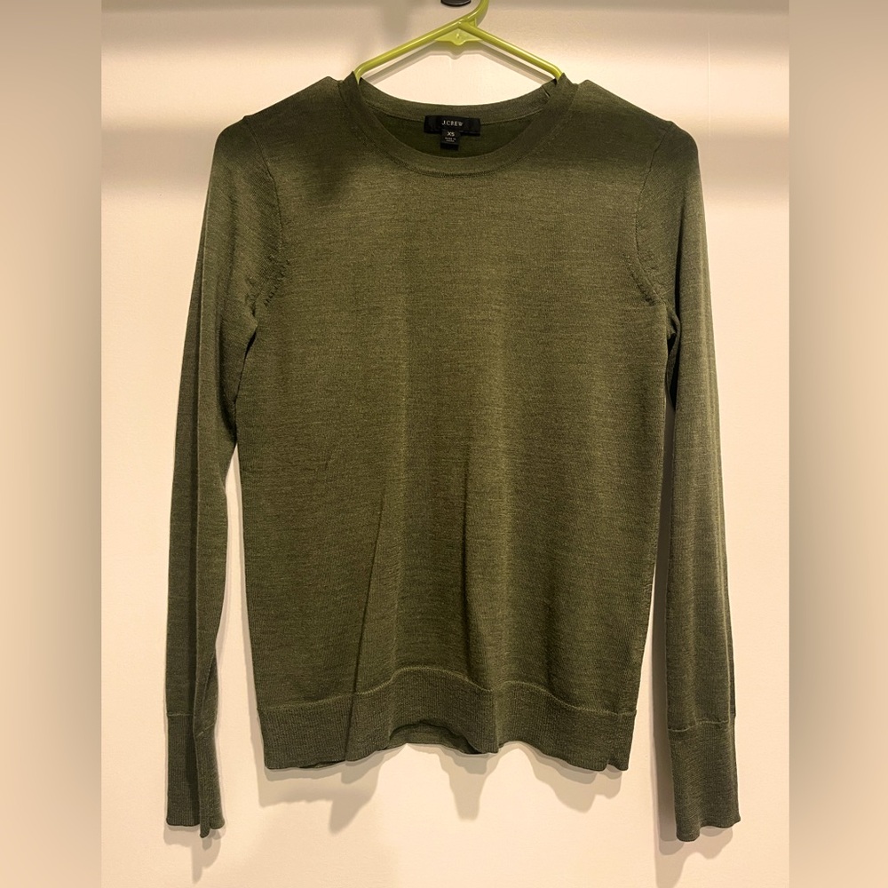 J. Crew Women's Merino Wool Sweater Dark Hunter Green
